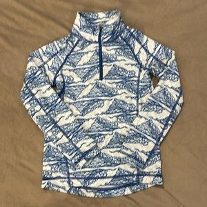 LL Bean Wicked Warm Long Underwear, Expedition-Weight Print Top 1/4 zip